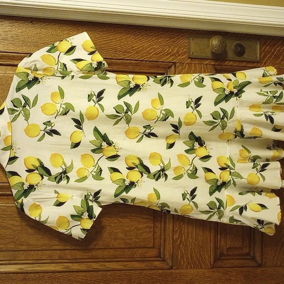 Cynthia Rowley Dress, Size Small, Lemons Ruffled - Picture 7 of 8
